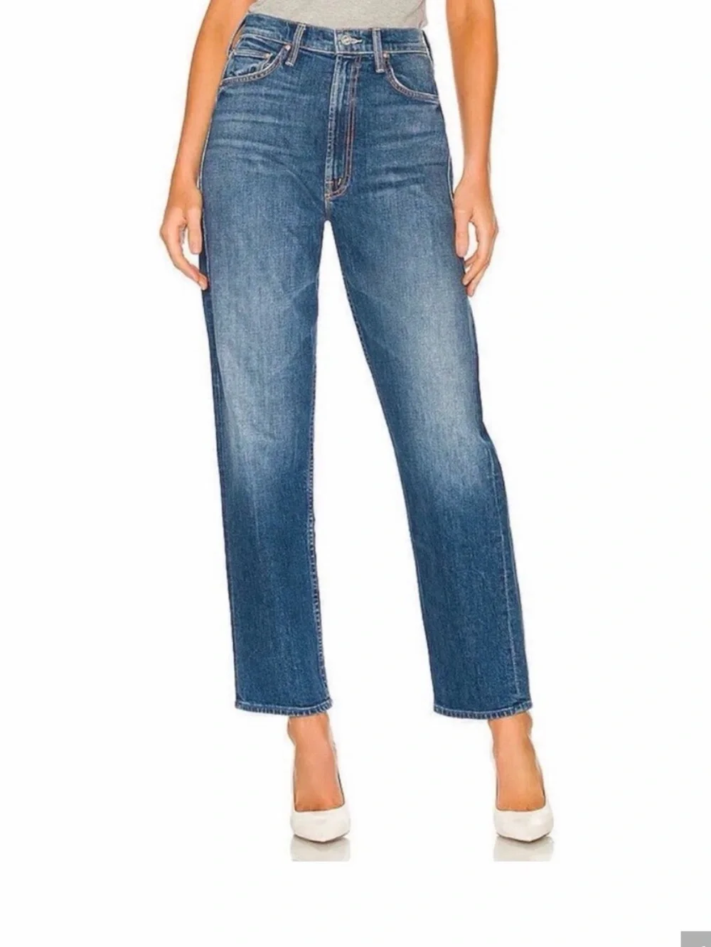 MOTHER The Slider Hover Straight Leg Jeans in Punch Buggy